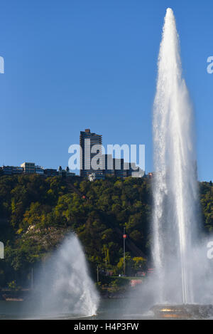 USA Pittsburgh PA Pennsylvania Point State Park Brunnen wo sich die drei Flüsse treffen Stockfoto