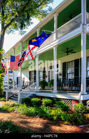 Klassische Wiederbelebung Lesesne Haus auf Ash Street im historischen Bezirk von Fernandina Beach City in Florida Stockfoto