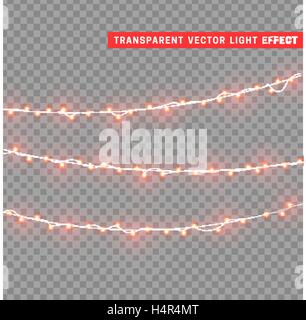 Weihnachtsbeleuchtung isoliert realistische Design-Elemente. Stock Vektor