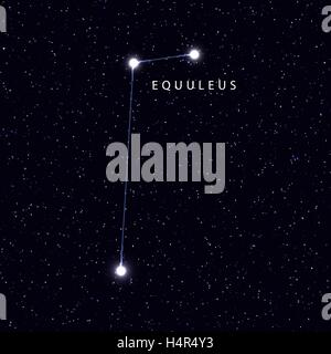 Sky-Map mit dem Namen der Sterne und Sternbilder. Stock Vektor