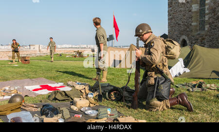 Les Sables d ' Olonne, Frankreich - 26. August 2016: Gedenken an die Befreiung des "Les Sables d 'Olonne", die am th stattfand Stockfoto