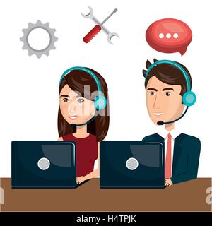 Kundenberater online arbeiten Stock Vektor