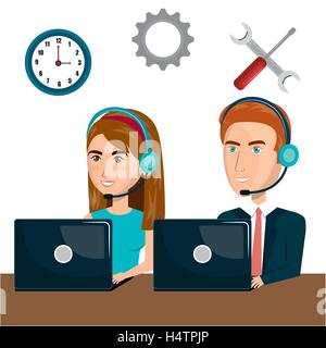 Kundenberater online arbeiten Stock Vektor
