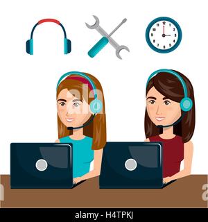 Kundenberater online arbeiten Stock Vektor