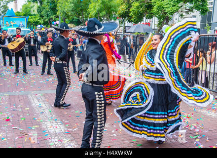 Teilnehmer an einer Parade während des 23. internationalen Mariachi & Charros Festivals in Guadalajara Mexiko Stockfoto