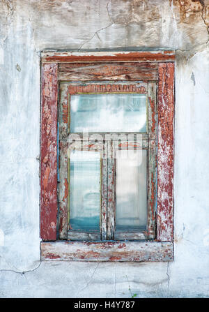 Alte Risse Grunge Hintergrund Wand und Fenster Stockfoto