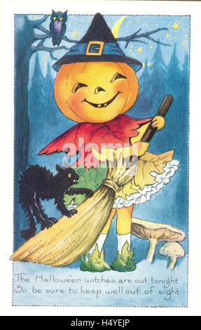 Geprägte Postkarte für Halloween Stockfoto