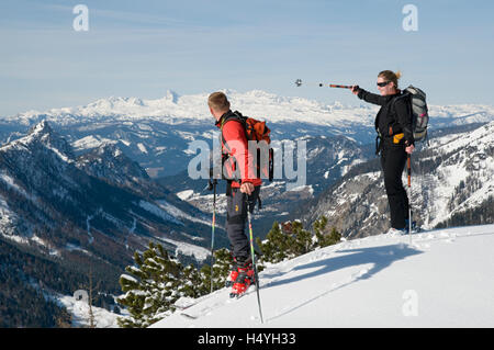Cross Country Skifahrer, Woerschach, Steiermark, Austria, Europe Stockfoto