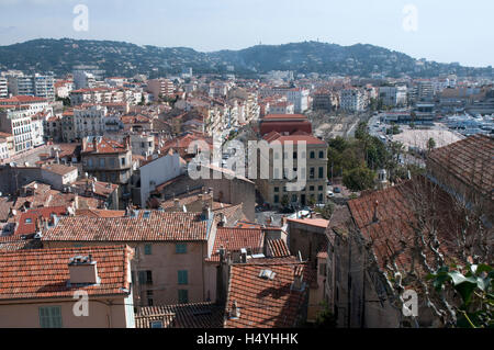 Blick von La Castre auf Cannes, Mont Chevalier, Cannes, Côte d ' Azur, Frankreich, Europa Stockfoto