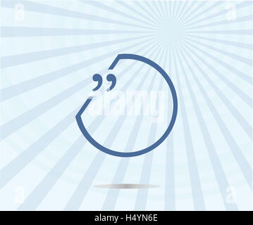 Anführungszeichen-Sprechblase. Schild-Symbol zu zitieren. Stockfoto