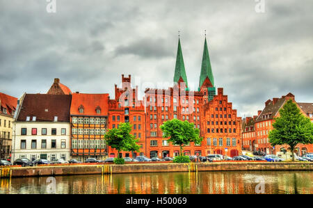 Gebäude in der alten Stadt Lübeck - Deutschland Stockfoto