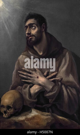 Doménikos Theotokópoulos - El Greco (ca. 1541-1614), Franz von Assisi, 1577-80. San Francisco de Asís. Stockfoto