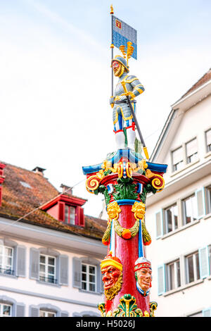 Brunnen in der Stadt Luzern Stockfoto