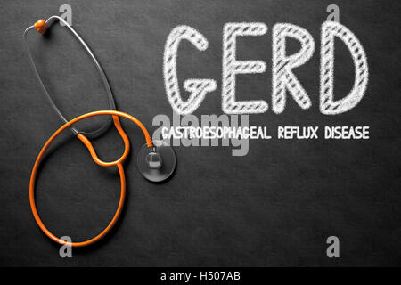 GERD - Text auf Tafel. 3D Illustration. Stockfoto