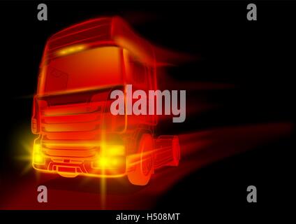 Rot glühende LKW Stock Vektor