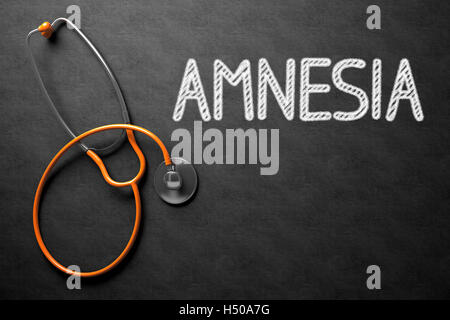 Amnesie - Text auf Tafel. 3D Illustration. Stockfoto