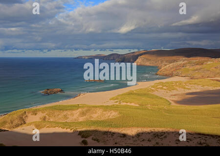 Sandwood Bay im Herbst aus Druim Na Buiainn Sutherland Schottland Stockfoto