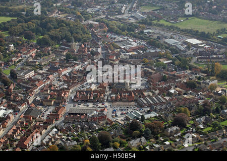 Luftbild von der Marktstadt Yorkshire Malton, UK Stockfoto