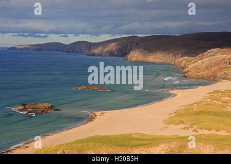 Sandwood Bay im Herbst aus Druim Na Buiainn Sutherland Schottland Stockfoto