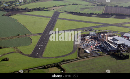 Luftaufnahme von Nottingham City Airport, lokalen Flugplatz, Nottinghamshire, UK Stockfoto