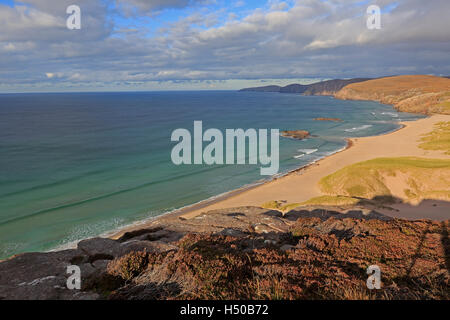 Sandwood Bay im Herbst aus Druim Na Buiainn Sutherland Schottland Stockfoto