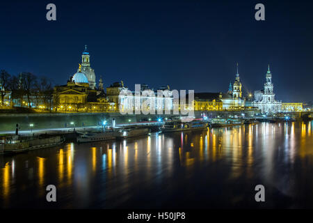 Dresden, Deutschland oberhalb der Elbe Stockfoto