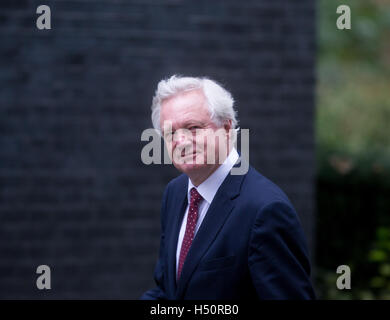 David Davis, Secretary Of State für den Ausstieg der Europäischen Union kommt nach einer Kabinettssitzung in der Downing Street Stockfoto