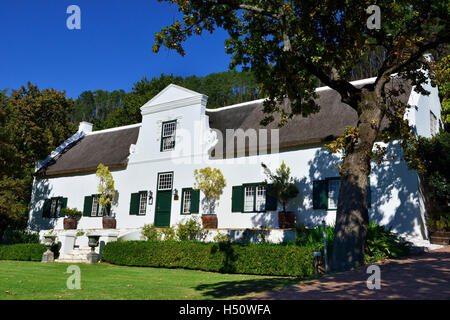 Villa im holländischen Stil in der Winery Rickety Bridge, Franschhoek, Western Cape, Südafrika Stockfoto