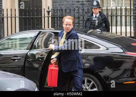 Downing Street, London, 18. Oktober 2016. Minister für das Cabinet Office und Paymaster General Ben Gummer kommt bei der wöchentlichen Kabinettssitzung in 10 Downing Street in London. Bildnachweis: Paul Davey/Alamy Live-Nachrichten Stockfoto