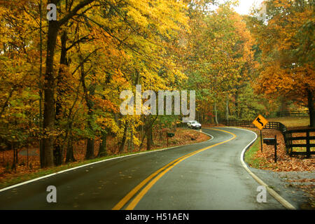 Driving through Virginia, in autumn Stockfoto