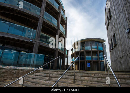 Broadchurch Polizeistation Schild am West Bay, Dorset im Ort für die Dreharbeiten der Serie 3 der hit ITV Drama starrte David Tennant Stockfoto