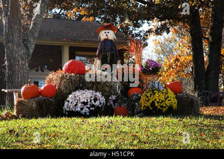 Herbst-Gartenflagge 'Willkommen' Mit Vogelscheuche & Kürbis – 30,5x45,7 Cm, Doppelseitig Aus Jute, Für Drahtständer