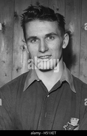 KURT HAMRIN junger Fußballspieler im schwedischen AIK, dann Silbermedaillengewinner im World Cup 1958 und Profi in Italien Stockfoto