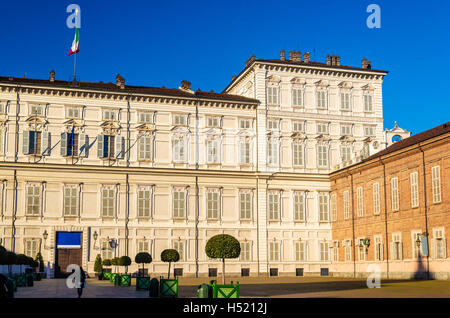 Blick auf den königlichen Palast von Turin - Italien Stockfoto