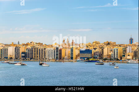 Ansicht der Stadt Sliema auf Malta Stockfoto
