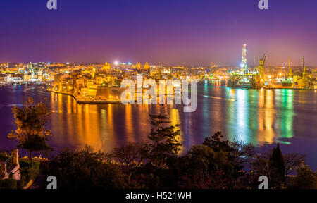 Fort St. Angelo und Dockyard Creek in Malta Stockfoto