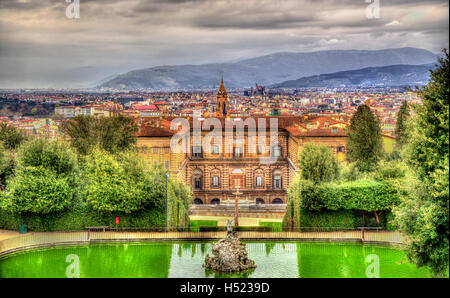 Blick auf den Palazzo Pitti in Florenz - Italien Stockfoto
