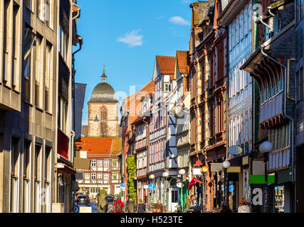 Häuser in der Innenstadt von Göttingen - Deutschland Stockfoto