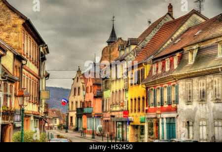 Straße in Wasselonne - Bas-Rhin, Elsass, Frankreich Stockfoto