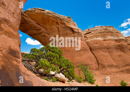 Gebrochene Arch im Arches-Nationalpark, Utah; USA; Stockfoto