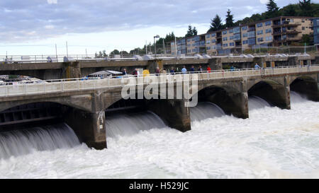 SEATTLE, WASHINGTON STATE, USA - 10. Oktober 2014: Hiram M. Chittenden Locks Stockfoto