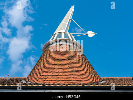 Konische Schornstein oben auf einer ehemaligen Mälzerei Mühle, Ware, Hertfordshire Stockfoto