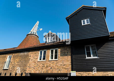 Konische Schornstein oben auf einer ehemaligen Mälzerei Mühle, Ware, Hertfordshire Stockfoto