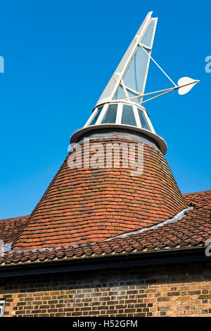 Konische Schornstein oben auf einer ehemaligen Mälzerei Mühle, Ware, Hertfordshire Stockfoto