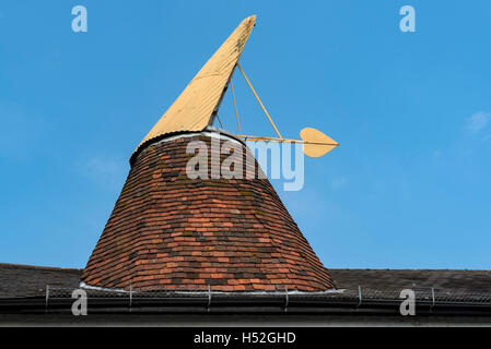 Konische Schornstein oben auf einer ehemaligen Mälzerei Mühle, Ware, Hertfordshire Stockfoto