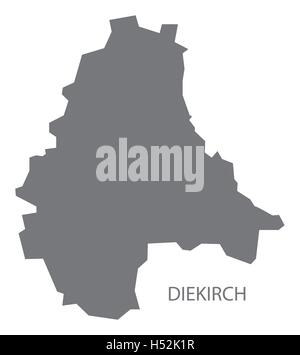 Diekirch Luxemburg Karte grau Stock Vektor