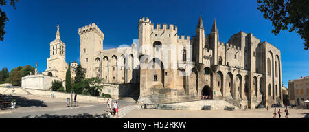 Panoramablick über das Palais des Papes in der Stadt Avignon in Frankreich Südost Stockfoto