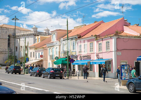 Lissabon, Portugal - 21. April 2014: Street im Zentrum von Belem in Portugal. Die Stadt ist für seine Konzentration von Nat erkannt. Stockfoto