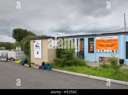 Kakao-Mountain Café und Chocolaterie Balnakeil Craft Village in der Nähe von Durness in Sutherland, Schottland Stockfoto