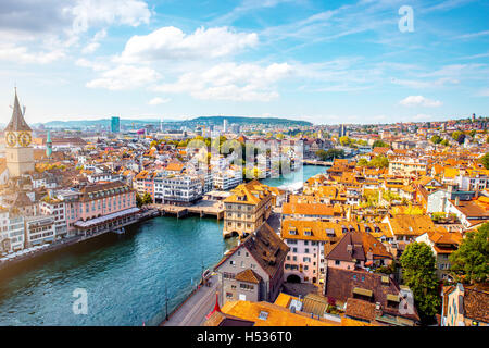 Blick auf die Stadt Zürich in der Schweiz Stockfoto